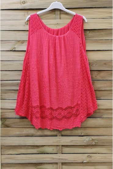 TOP AMPLE MIX DE MATIERES 0840 CORAIL