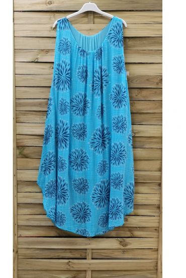 KLEID BEDRUCKTE 0841 AZUR-BLAU