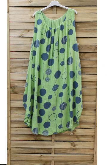 DRESS PRINTED 0852 GREEN ANISE