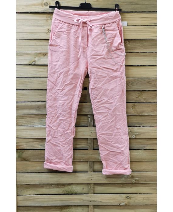 PANTALONES DE EFECTO PLISADO 0856 ROSA