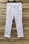 PANTALONES DE EFECTO PLISADO 0856 BLANCO