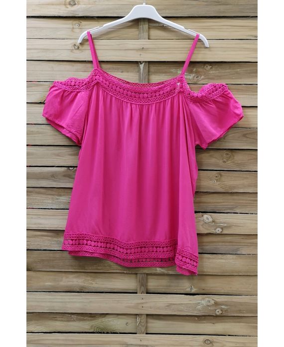 LACE TOP 0849 FUSHIA