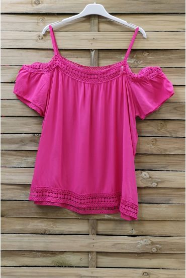 LACE TOP 0849 FUSHIA