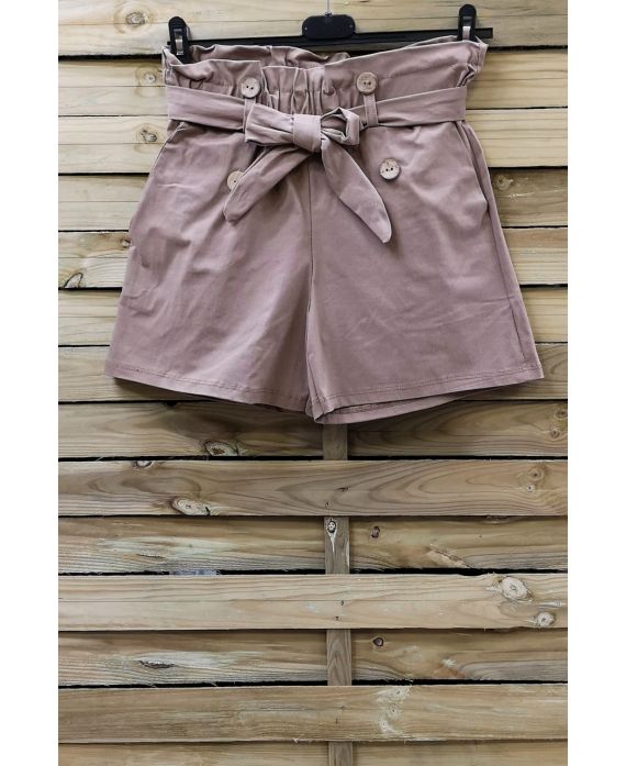 SHORTS MET HOGE TAILLE 0857 TAUPE