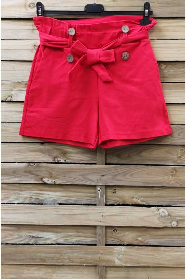 SHORT TAILLE HAUTE 0857 ROUGE