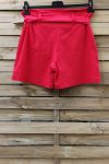 SHORT TAILLE HAUTE 0857 ROUGE