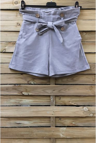 PANTALONCINI A VITA ALTA 0857 GRIGIO