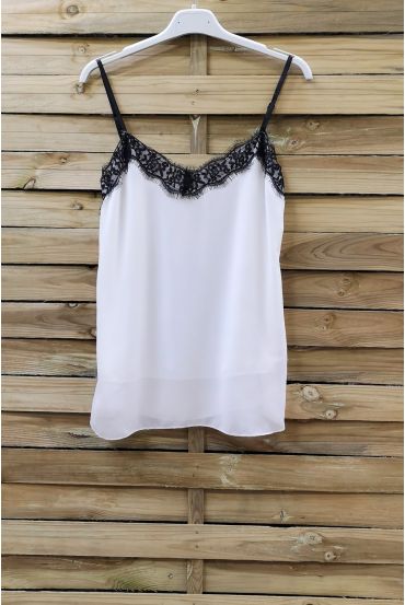 CAMISOLE LACE ADJUSTABLE STRAPS 0863 WHITE