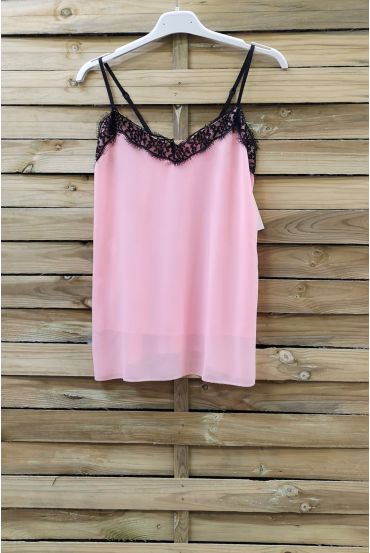 CAMISOLE LACE ADJUSTABLE STRAPS 0863 ROSE