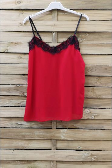 CAMISOLA DE ENCAJE CORREAS AJUSTABLES 0863 ROJO