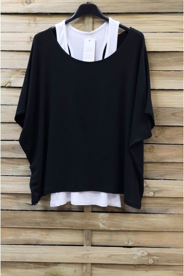 T-SHIRT + TANK TOP 0866 ZWART