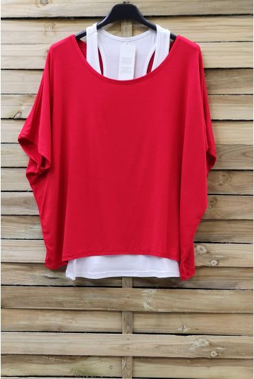 T-SHIRT + DEBARDEUR 0866 ROUGE