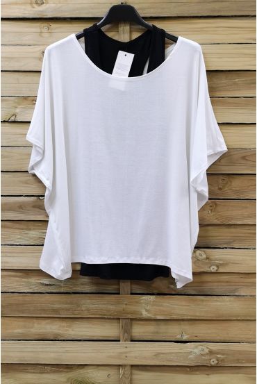 T-SHIRT + DEBARDEUR 0866 BLANC