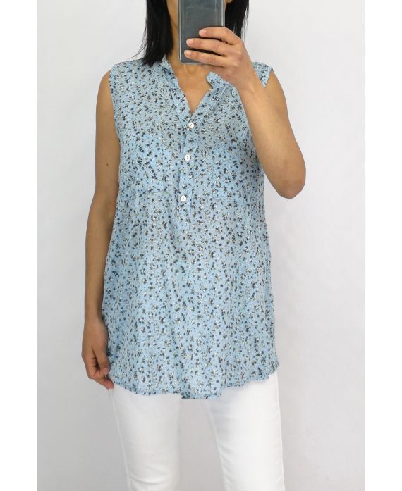 BLUSE DRUCKT 0751 BLAU