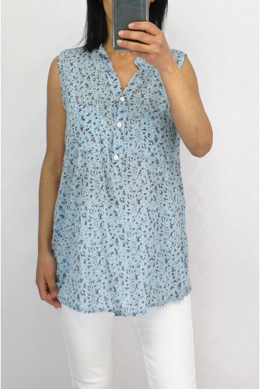 BLUSE DRUCKT 0751 BLAU