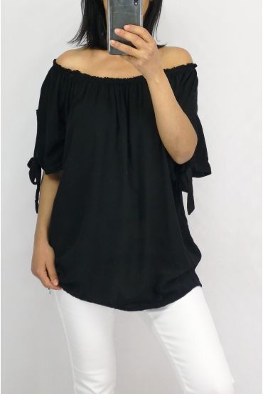 TOP ESCOTE ELÁSTICO 0848 NEGRO