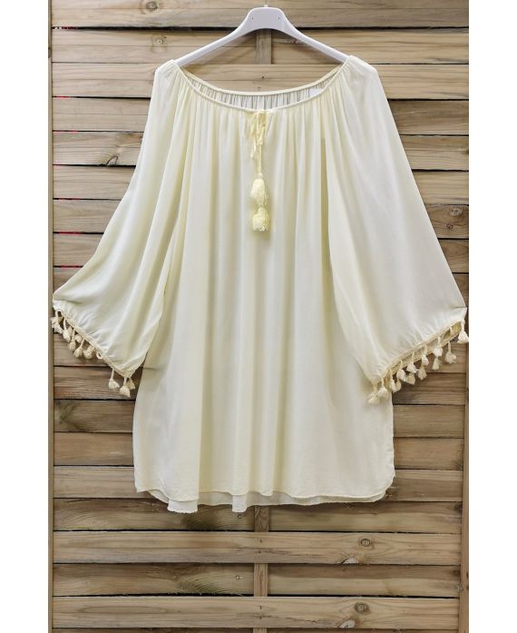 TUNIC OVERSIZE HAS FRINGES 0760 YELLOW