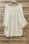 TUNIC OVERSIZE HAS FRINGES 0760 YELLOW