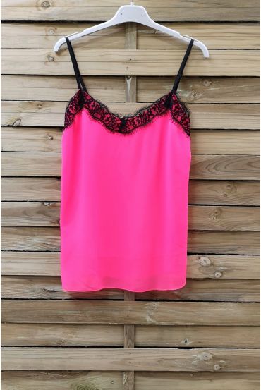 CAMISOLE VAN KANT VERSTELBARE BANDJES 0863 NEON ROZE