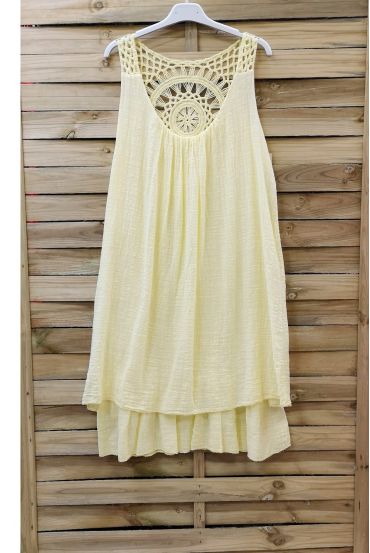 ROBE DOS BRODERIE 0762 JAUNE