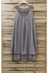 ROBE DOS BRODERIE 0762 TAUPE