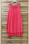 ROBE DOS BRODERIE 0762 CORAIL