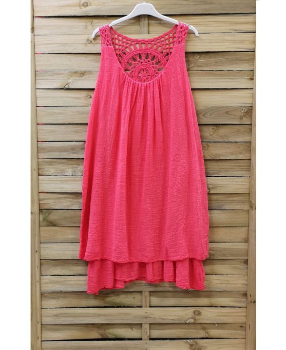 VESTIDO BORDADO 0762 DE CORAL