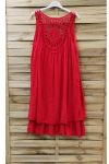 VESTIDO BORDADO 0762 ROJO