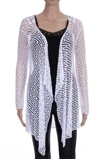 GILET AJOURE DENTELLE 0877 BLANC