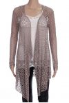 GILET AJOURE DENTELLE 0877 TAUPE