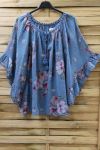 TUNIC OVERSIZE PRINTED 0882 BLUE