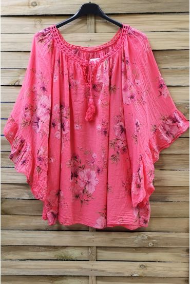 TUNIC OVERSIZE PRINTED 0882 CORAL