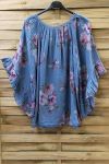 TUNIC OVERSIZE PRINTED 0882 BLUE