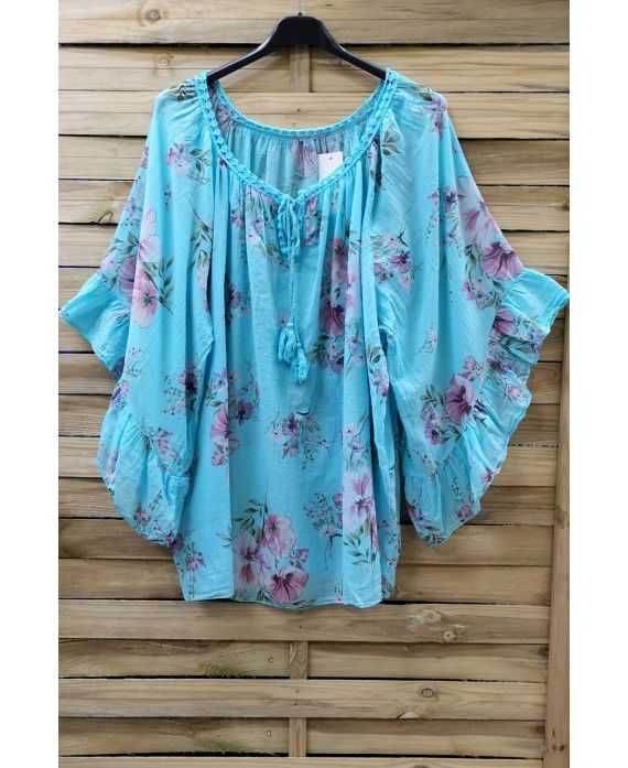 TUNIC OVERSIZE PRINTED 0882 TURQUOISE