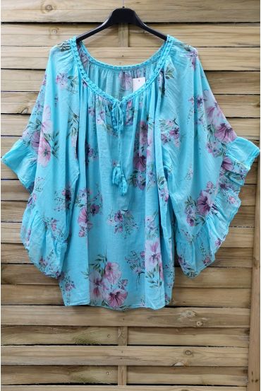 TUNIC OVERSIZE PRINTED 0882 TURQUOISE