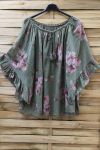 TUNIC OVERSIZE PRINTED 0882 MILITARY GREEN