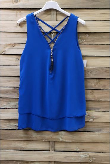 TOP ZIPS BACK CROSSES 0887 ROYAL BLUE