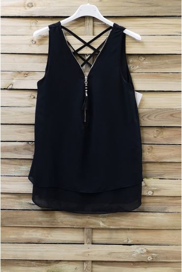 TOP ZIPS BACK CROSSES 0887 BLACK