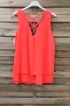 TOP ZIPPE DOS CROISE 0887 ORANGE FLUO