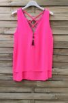 TOP RITSEN TERUG KRUISEN 0887 NEON ROZE