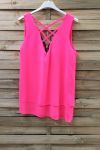 TOP ZIPPE DOS CROISE 0887 ROSE FLUO