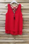 TOP ZIPPE DOS CROISE 0887 ROUGE