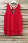 TOP ZIPPE DOS CROISE 0887 ROUGE