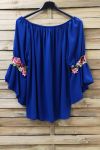 TUNIC SLEEVES FLOWERS 0881 BLUE