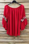 TUNIEK MOUWEN BLOEMEN 0881 ROOD