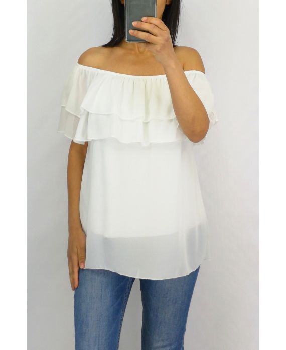 TOP DE ESCOTE ELASTIQUEE 0797 BLANCO