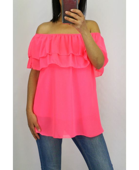 TOP ENCOLURE ELASTIQUEE 0797 ROSE FLUO