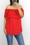 TOP DE ESCOTE ELASTIQUEE 0797 ROJO