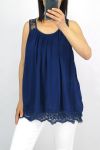 TOP SOVRAPPOSIZIONI DI PIZZO 0883 BLU NAVY