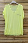 T-SHIRT MIT NEON-0583 FLUO GELB